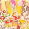 Image 2 : Wayne Ensrud "Lunch at Troisgros (3-Star French Restaurant)" Original Mixed Media