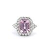 Image 1 : 14KT White Gold 4.18 ctw Kunzite and Diamond Ring