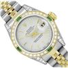 Image 1 : Rolex Ladies Two Tone Silver Index Emerald and Diamond Datejust Wristwatch