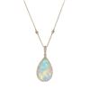 Image 1 : 14KT Yellow Gold 3.13 ctw Opal and Diamond Pendant With Chain