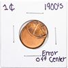 Image 1 : 1900s Lincoln Memorial Cent Coin Error Off Center