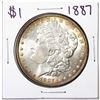 Image 1 : 1887 $1 Morgan Silver Dollar Coin Amazing Toning