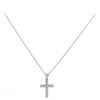 Image 4 : 14KT White Gold 0.52 ctw Diamond Cross Pendant with Chain