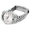 Image 4 : Rolex Ladies Stainless Steel Silver Index Emerald and Diamond Date Wristwatch