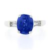 Image 5 : Vintage Platinum GIA Burma NO HEAT Cushion Sapphire & Diamond Engagement Ring
