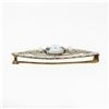 Image 5 : Antique Krementz Art Nouveau 14k Gold 1.25 ctw Aquamarine & Pearl Open Brooch Pi