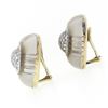 Image 3 : Vintage TRIANON 14k Two Tone Gold Rock Crystal & Diamond Domed Cushion Earrings