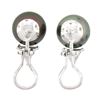 Image 6 : Fancy 14k White Gold 11.6mm Tahitian Pearl w/ 0.80 ctw Trillion Diamond Earrings