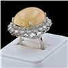 Image 3 : 22.17 ctw Opal and 1.16 ctw Diamond 14K White Gold Ring