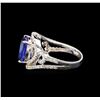 Image 3 : 14KT White Gold 4.55 ctw Tanzanite and Diamond Ring