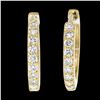 Image 2 : NEW 14k Yellow Gold 0.25 ctw Pave Round Diamond 12.2mm Petite Huggie Hoop Earrin