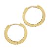 Image 5 : NEW 14k Yellow Gold 0.25 ctw Pave Round Diamond 12.2mm Petite Huggie Hoop Earrin