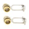 Image 3 : Vintage 14k TT Gold Diamond Polished & Florentine Finish Tube Swivel Cuff Links
