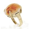 Image 8 : Antique 14k Gold Oval Cabochon Orange White Banded Agate Solitaire Cocktail Ring