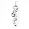 Image 5 : Vintage 18K White Gold 1 ctw Sapphire & Diamond Bow Ribbon Pendant w/ 14k Chain