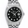 Image 1 : Rolex Mens Stainless Steel Black Diamond 36MM Datejust Wristwatch