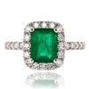 Image 1 : 1.58 ctw Emerald and 0.66 ctw Diamond Platinum Ring