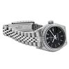 Image 4 : Rolex Ladies Stainless Steel Quickset Black Index Dial Engine Turn Bezel With Ro