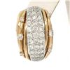 Image 5 : 18k Rose & White Gold 2.62 ctw Pave Set FINE Diamond Omega Domed Cuff Earrings