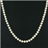 Image 4 : Classic 7.5-8mm Cultured Pearl Strand Necklace w/ 14k Gold Pave Diamond Clasp