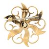 Image 3 : Antique Victorian 14k Gold 0.25 ctw Diamond & Seed Pearl Flower Pin Brooch Penda