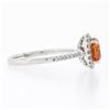Image 5 : NEW 14K White Gold 2.33 ctw Round Spessartite Garnet Solitaire & Diamond Halo Ri