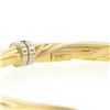Image 6 : Italian 14K Gold 7" 5.6mm Simple Twisted Polished Hinged Open Bangle Bracelet