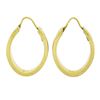 Image 5 : Classic Solid 18K Tri Color Gold 26.1mm Polished Grooved Oval Hoop Drop Earrings
