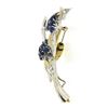 Image 7 : Vintage 18k Gold & Platinum 6 ctw GIA Sapphire & Diamond Flower Branch Pin Brooc
