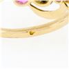 Image 8 : Antique Victorian 18K Gold 1.18 ctw Diamond & European Pink Sapphire 3 Stone Rin