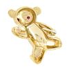 Image 4 : Solid 14K Yellow Gold Detailed Textured Teddy Bear w/ Ruby Eyes Pin Brooch