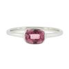 Image 5 : 18k White Gold 0.81 ctw GIA Cushion Padparadscha Sapphire Bezel Solitaire Ring