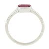 Image 9 : 18k White Gold 0.81 ctw GIA Cushion Padparadscha Sapphire Bezel Solitaire Ring