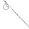 Image 4 : 18K White Gold 1.50 ctw Round Diamond Thin Line Bracelet w/ Dangle Heart Charm
