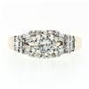 Image 4 : 14k TT Gold 1.48 ctw Round Brilliant & Baguette Cut Diamond Engagement Band Ring