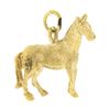 Image 1 : Vintage 14K Yellow Gold Detailed Polished 3D Horse Collectible Charm Pendant