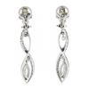 Image 5 : Vintage 14k White Gold 4 ctw Marquise Diamond Long Infinity Drop Dangle Earrings