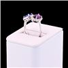 Image 3 : 3.01 ctw Blue and Bluish Purple Sapphire and 0.30 ctw Diamond 18K White Gold Rin