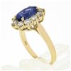 Image 9 : NEW 14k Yellow Gold 2.86 ctw Oval Violet Blue Tanzanite Round Diamond Halo Ring