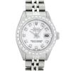Rolex Ladies Quickset Stainless Steel White Diamond 26MM Datejust Wristwatch
