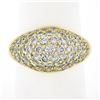 Kurt Wayne 18k Gold 2.25 ctw Pave Round Brilliant Diamond Wide Domed Band Ring