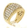Image 9 : 14k Yellow Gold 2 ctw Prong Set Round Brilliant Diamond Wide Dome Cigar Band Rin