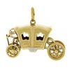 Image 2 : Antique 18K Gold Coach Carriage w/ Functional Wheels Collectible Charm Pendant