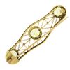 Image 5 : Antique 14k Gold 9.50 ctw GIA Greenish Yellow Sapphire Mosaic Open Work Pin Broo
