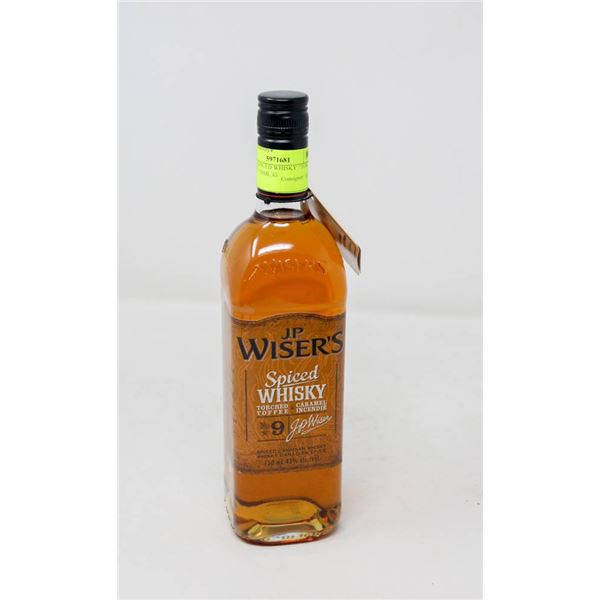 WISER'S SPICED WHISKY  "TORCHED TOFFEE" 750ML 43