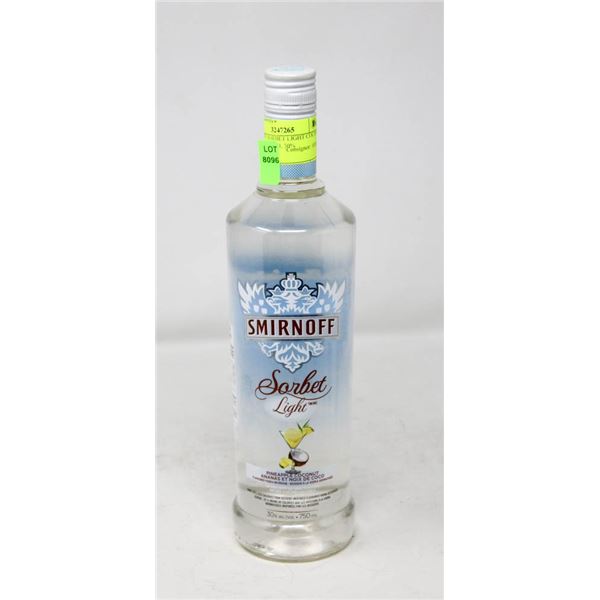 SMIRNOFF SORBET LIGHT COCONUT PINEAPPLE 750ML 30%