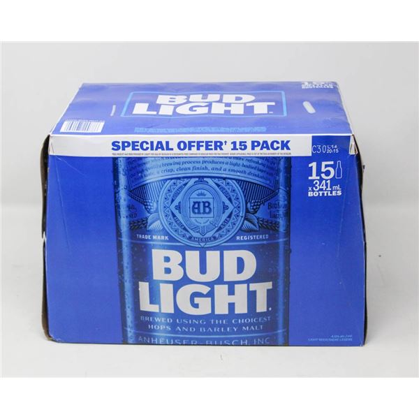 BUD LIGHT BEER 15-BOTTLE PACK (15X 355ML)  4%