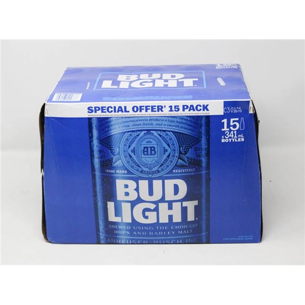 BUD LIGHT BEER 15-BOTTLE PACK (15X 355ML)  4%