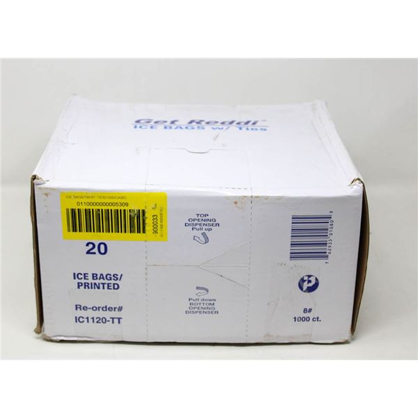 ICE BAGS (PLASTIC, 8 LBS CAPACITY) 11" X 2