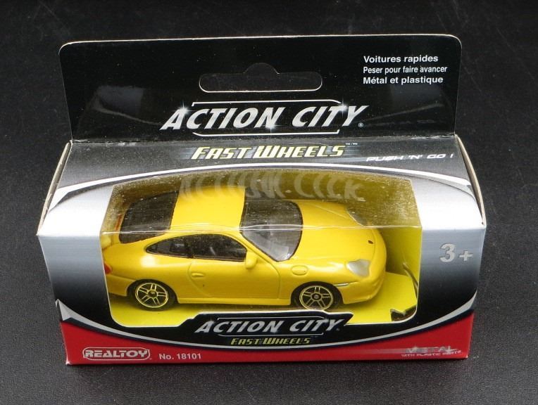 Realtoy Action City Fast Wheels Push & Go Yellow Sports Car